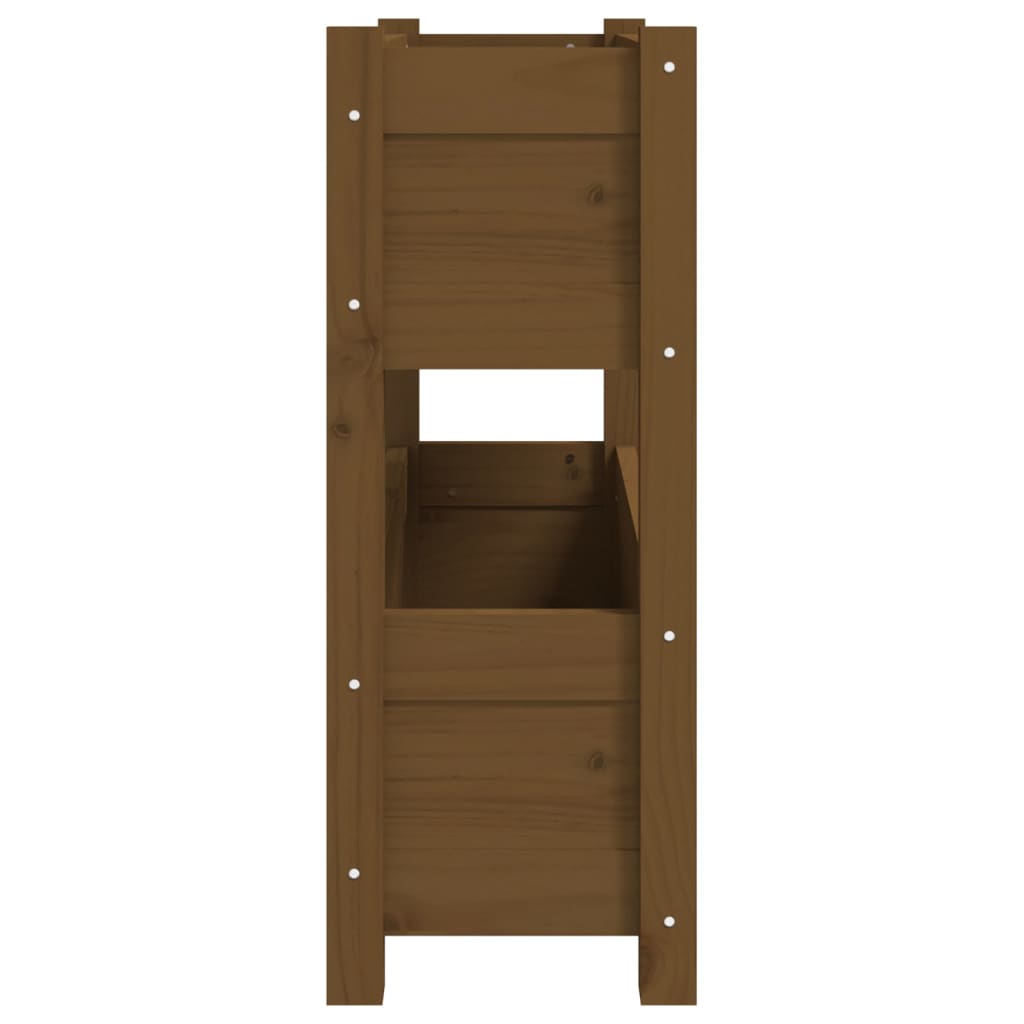 Fioriera Marrone Ambra 77x25x66 cm in Legno Massello di Pino - homemem39