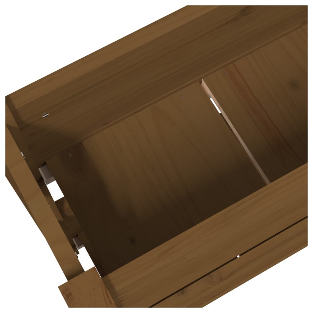 Fioriera Marrone Ambra 77x25x66 cm in Legno Massello di Pino - homemem39