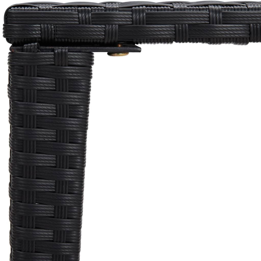 Tavolini Impilabili 3 pz Neri in Polyrattan - homemem39
