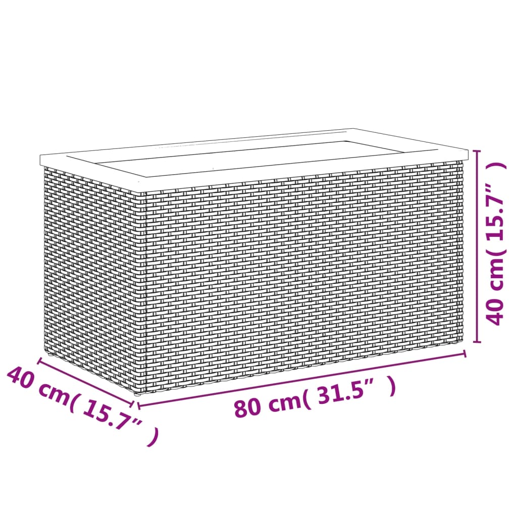 Fioriera Nera 80x40x40 cm in Polyrattan | homemem39