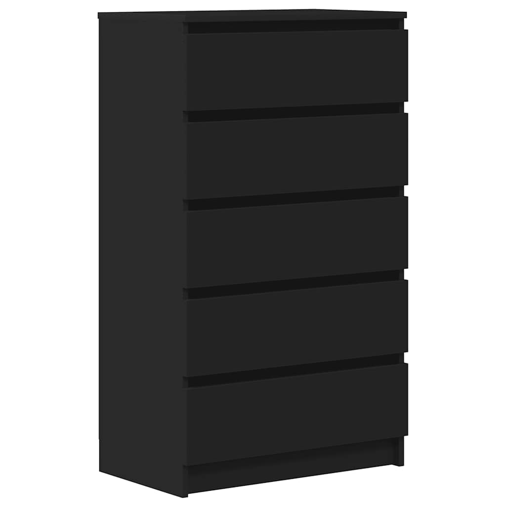 Cassettiera Nera 60x36x103 cm in Legno Multistrato - homemem39