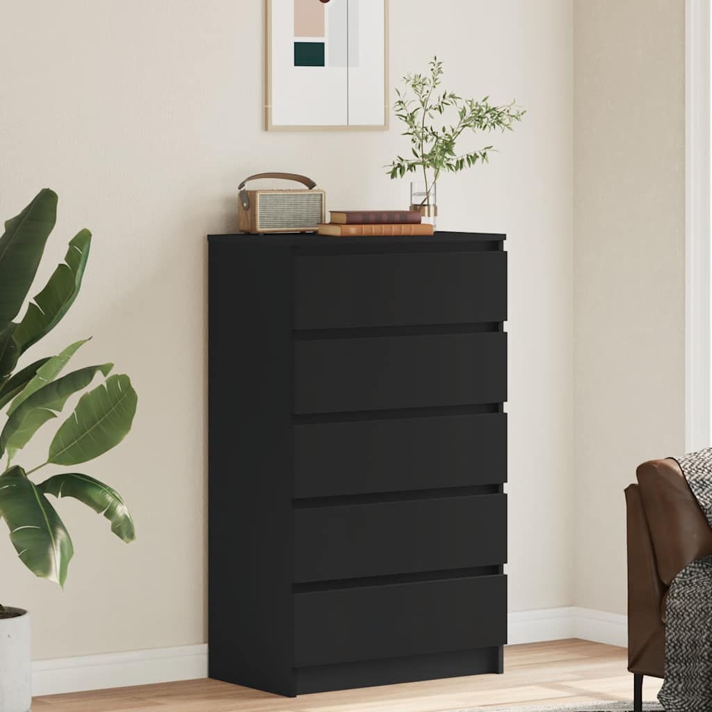 Cassettiera Nera 60x36x103 cm in Legno Multistrato - homemem39