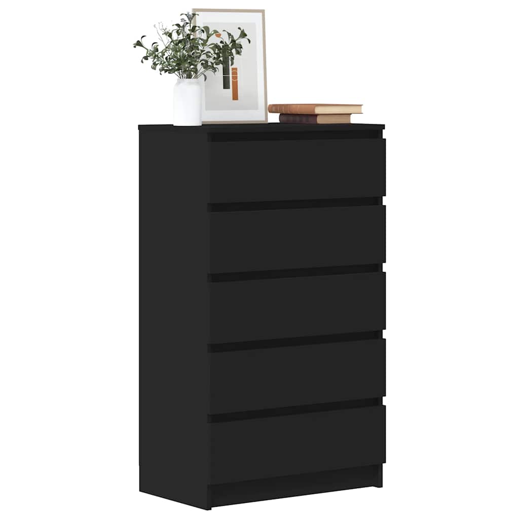 Cassettiera Nera 60x36x103 cm in Legno Multistrato - homemem39