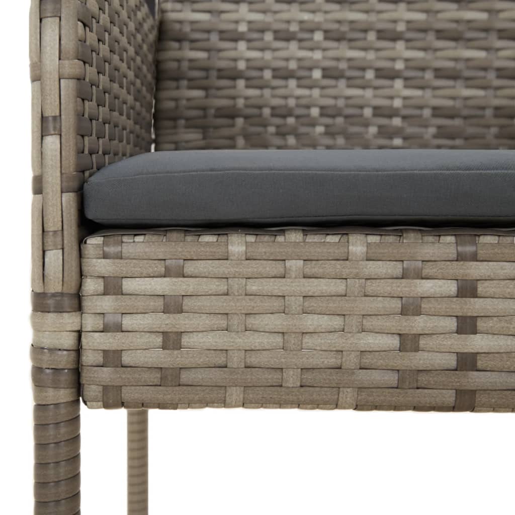Sedie da Giardino con Cuscini 4 pz in Polyrattan Grigie - homemem39