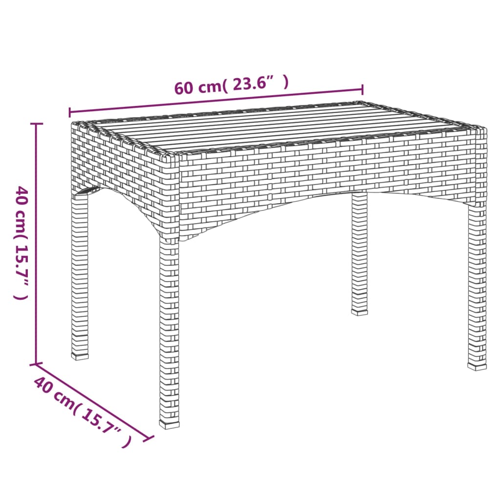 Sedie Reclinabili da Giardino 2 pz con Tavolo Grigio Polyrattan