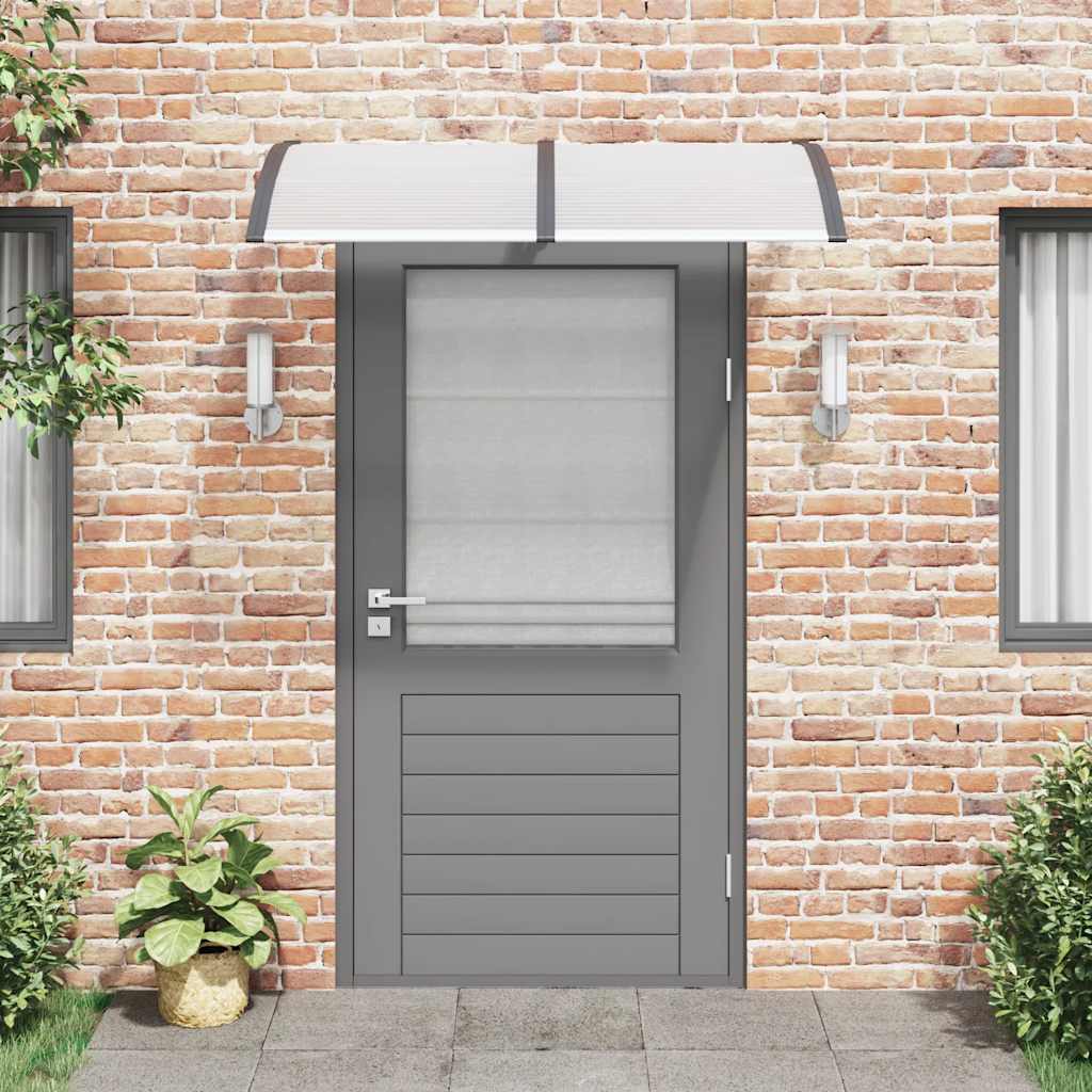 Tettoia per Porta Nero e Trasparente 150x75 cm in Policarbonato | homemem39