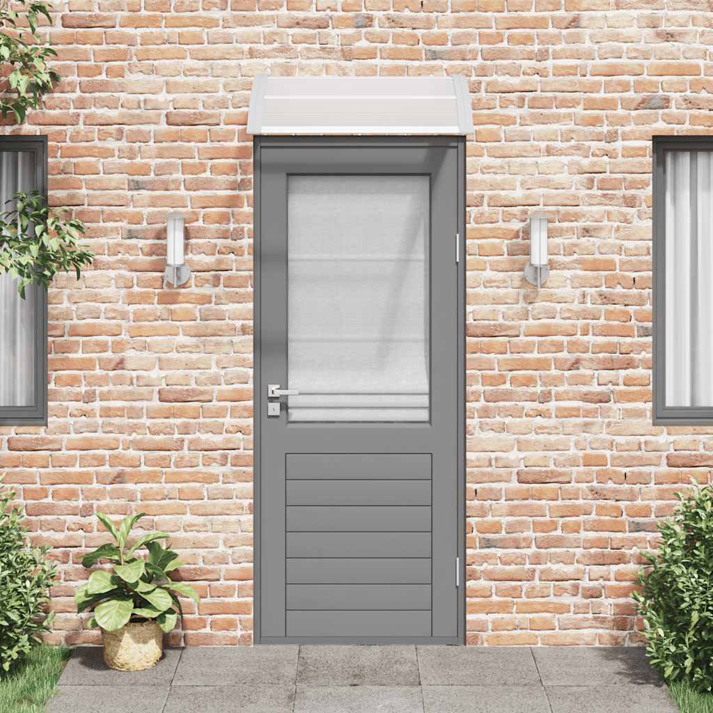 Pensilina per porta grigia e trasparente 80x75 cm in policarbonato | homemem39