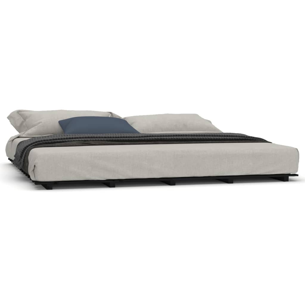 Giroletto Nero 200x200 cm in Legno Massello di Pino - homemem39