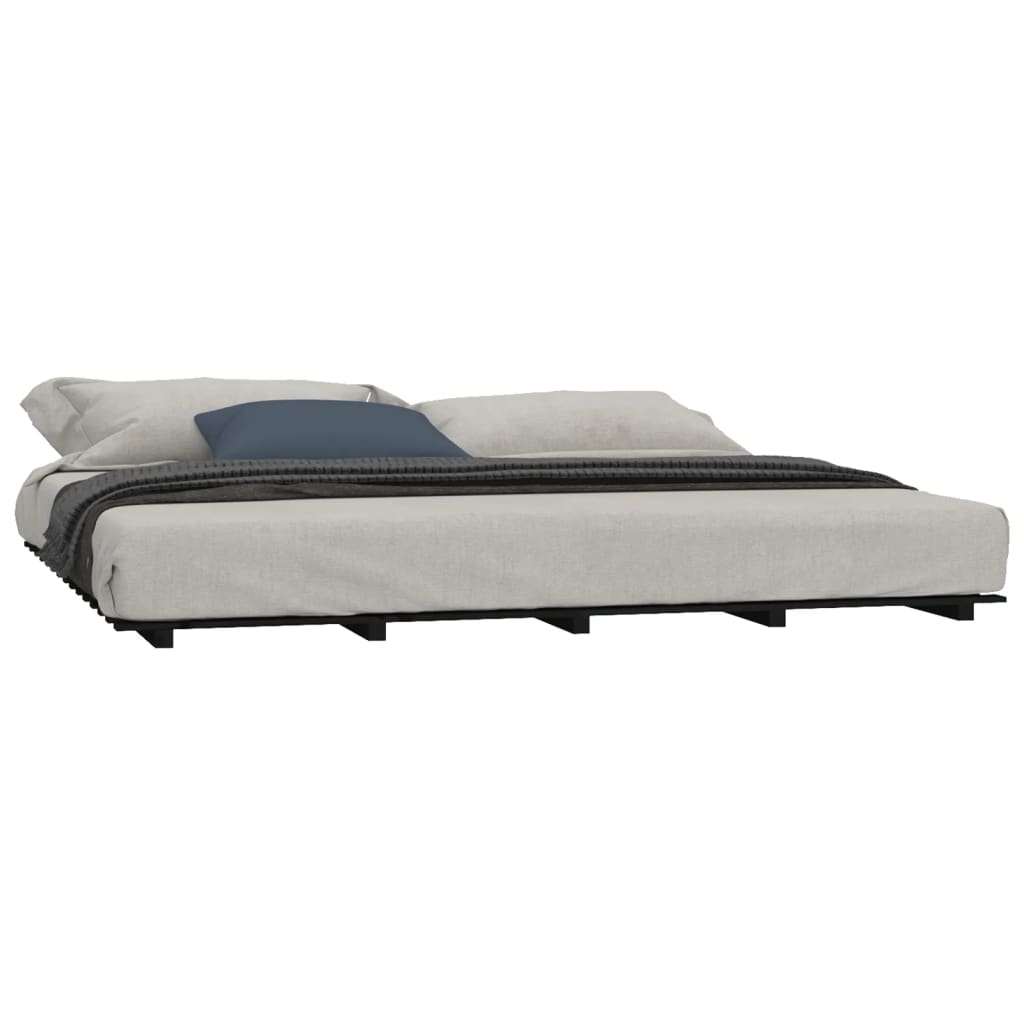 Giroletto Nero 200x200 cm in Legno Massello di Pino - homemem39