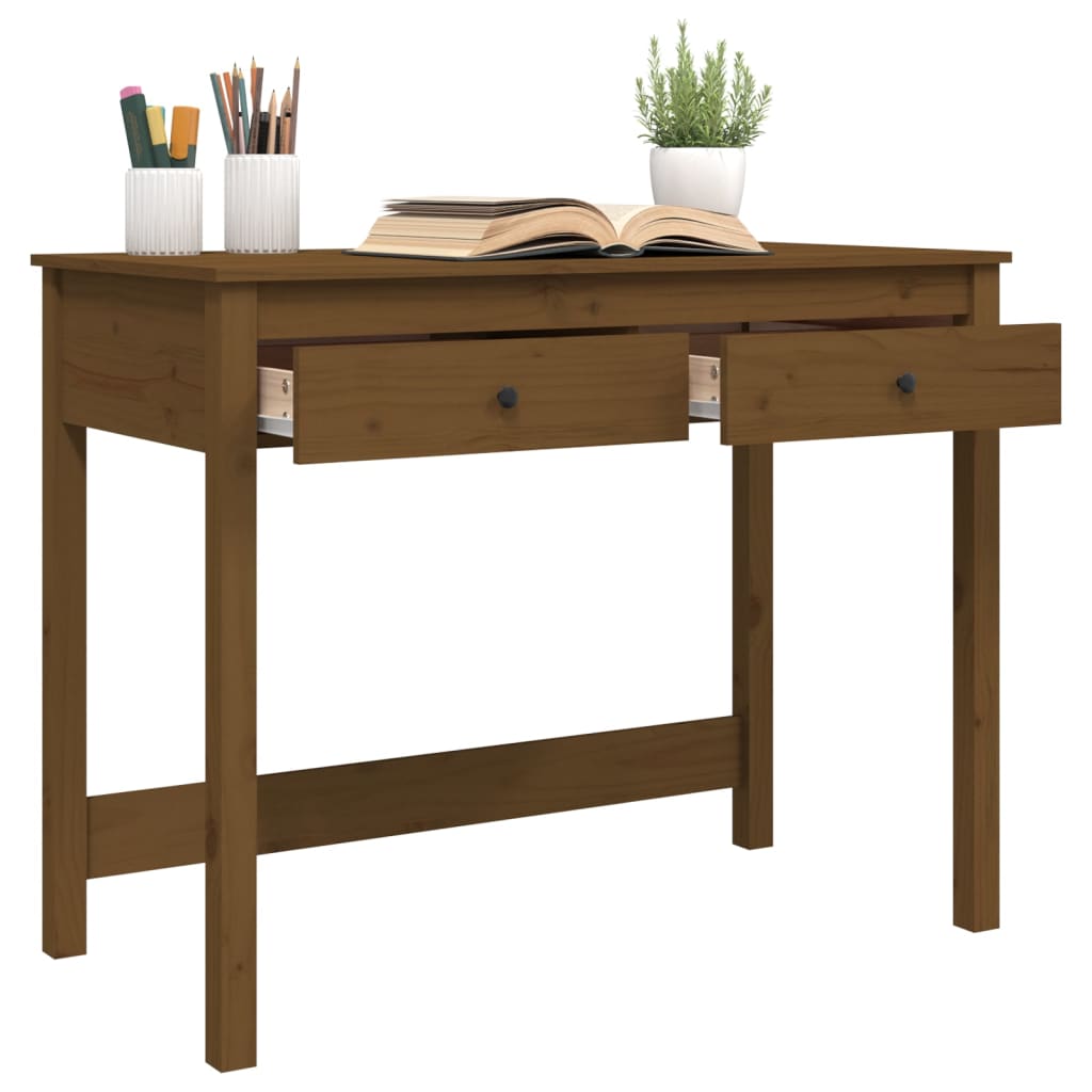 Scrivania con Cassetti Ambra 100x50x78 cm Legno Massello Pino - homemem39