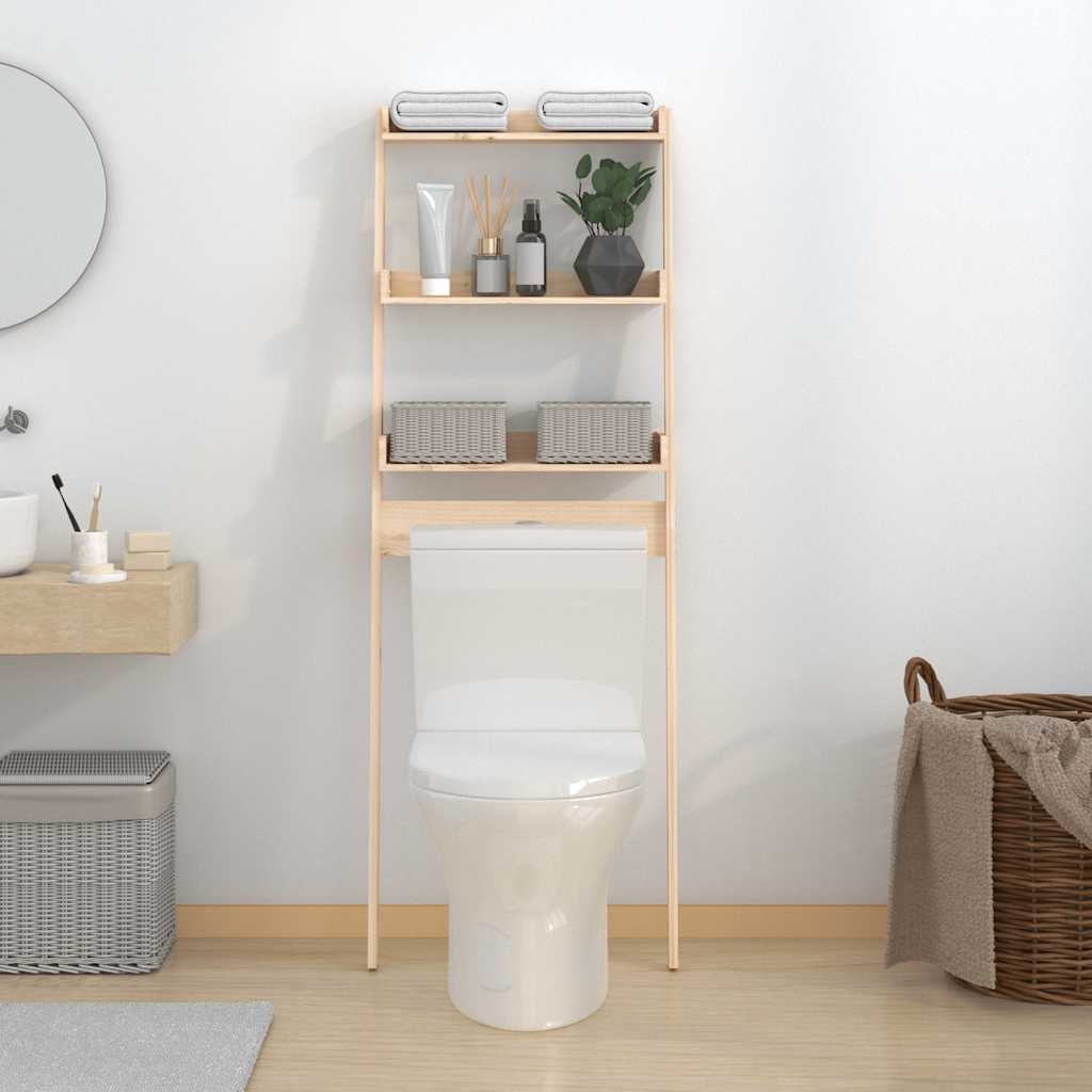 Rastrelliera da Bagno 63,5x32x179 cm in Legno Massello di Pino - homemem39