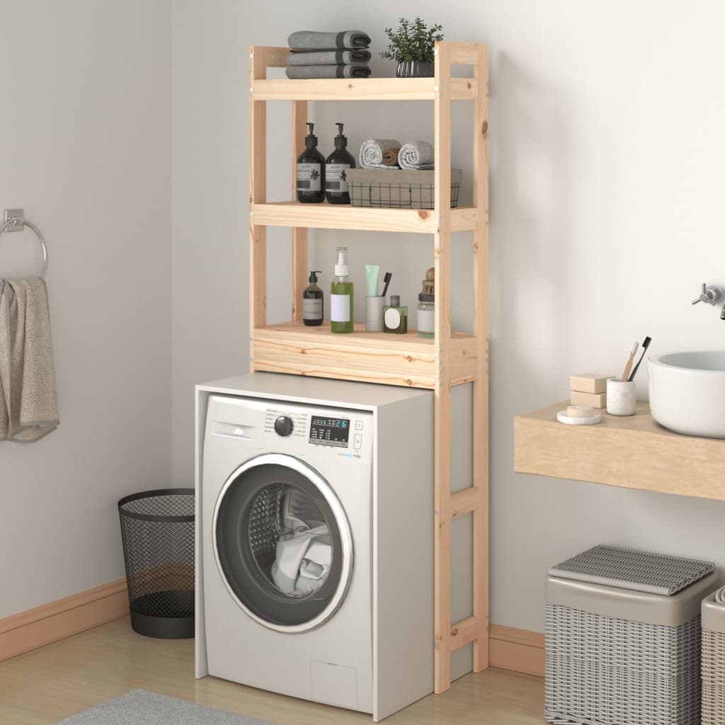 Rastrelliera da Bagno 63x26x171 cm in Legno Massello di Pino - homemem39