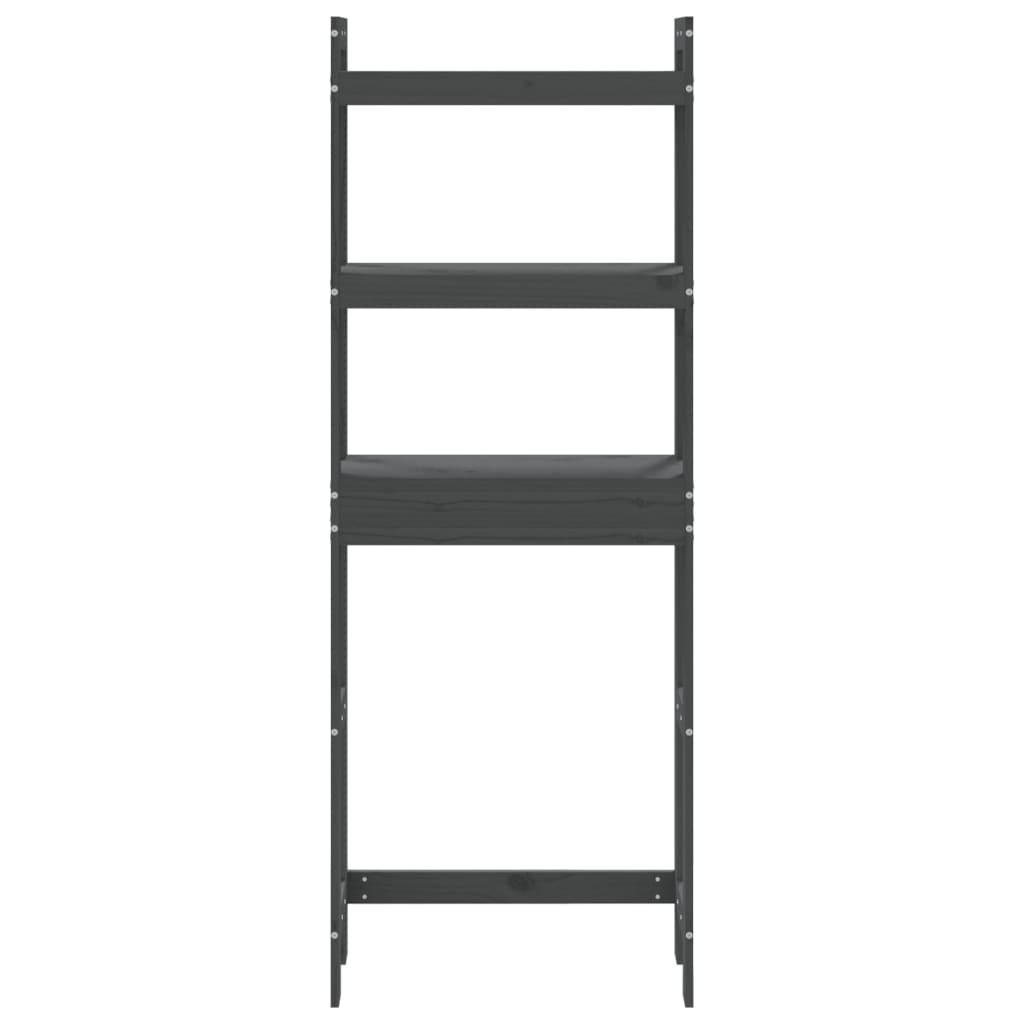 Rastrelliera da Bagno Grigia 63x26x171 cm Legno Massello Pino - homemem39