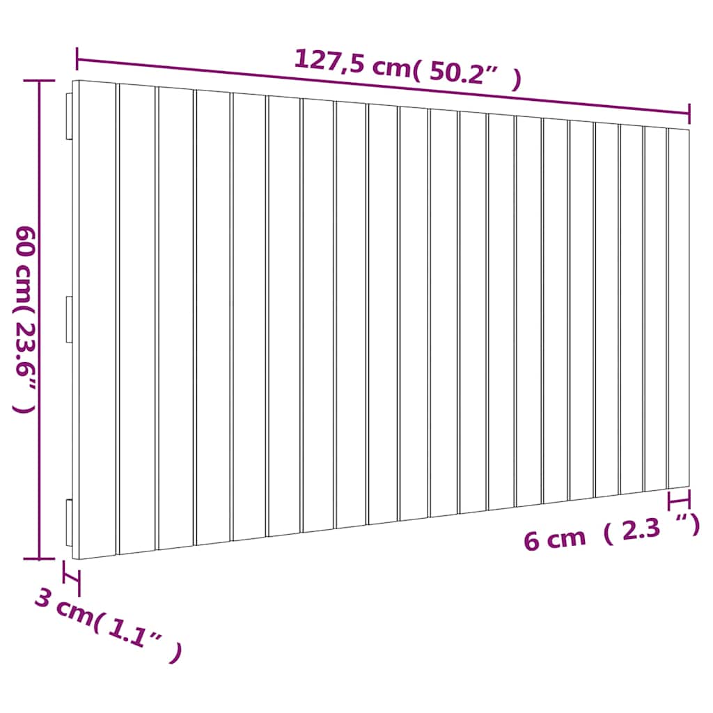 Testiera da Parete Ambra 127,5x3x60cm in Legno Massello di Pino | homemem39
