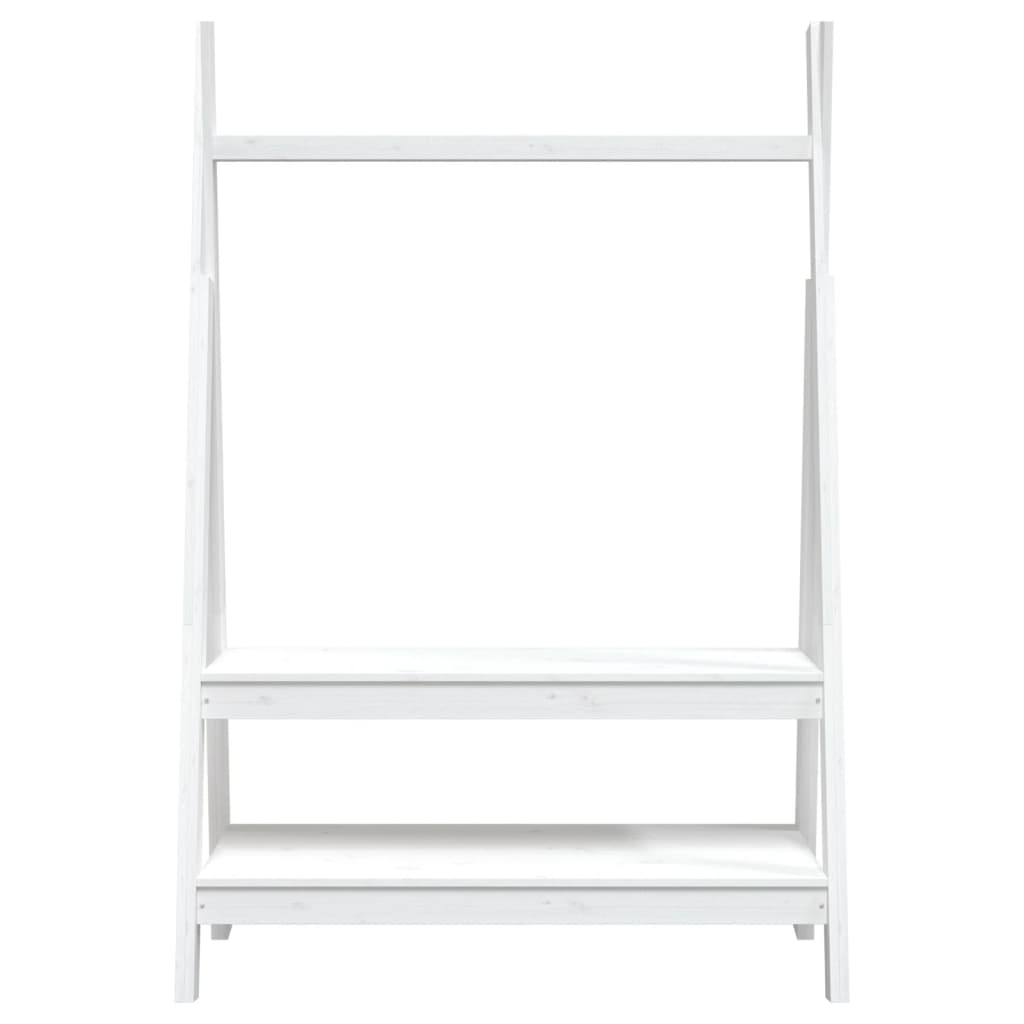 Appendiabiti Bianco 100x45,5x150 cm Legno Massello di Pino - homemem39