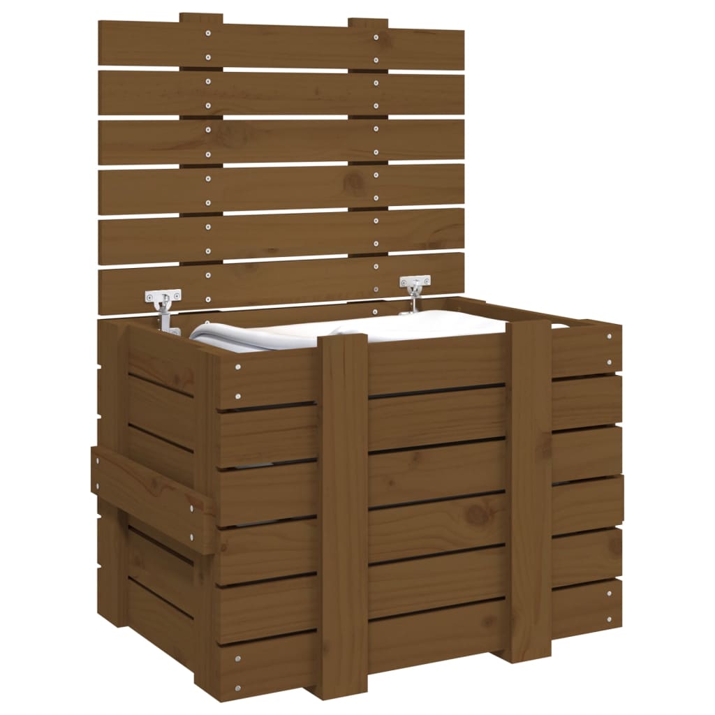 Contenitore Portaoggetti Ambra 58x40,5x42cm Legno Massello Pino - homemem39