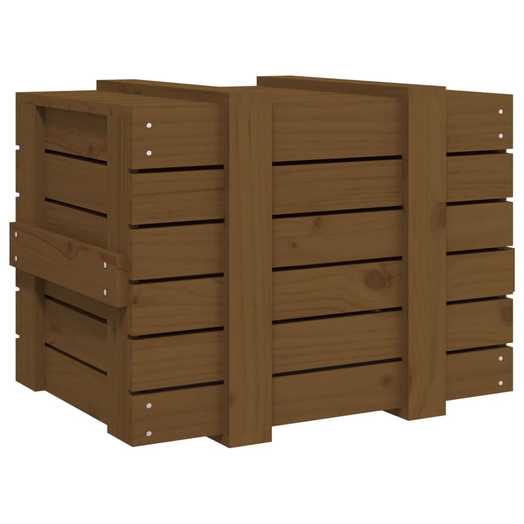 Contenitore Portaoggetti Ambra 58x40,5x42cm Legno Massello Pino - homemem39