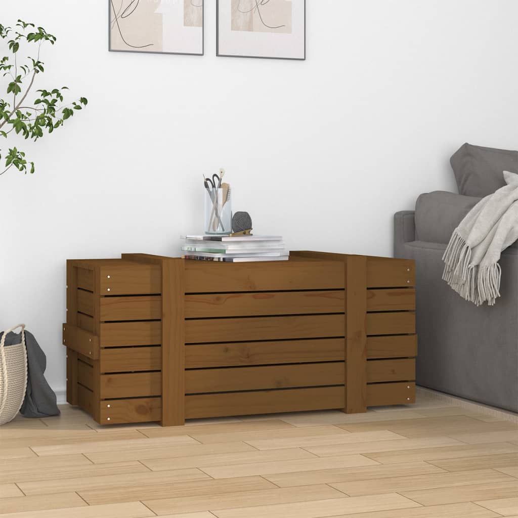 Contenitore Portaoggetti ambra 91x40,5x42cm Legno Massello Pino - homemem39