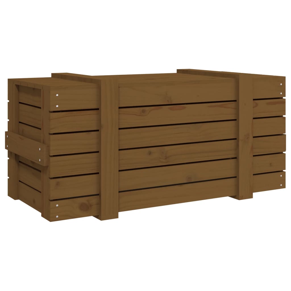 Contenitore Portaoggetti ambra 91x40,5x42cm Legno Massello Pino - homemem39