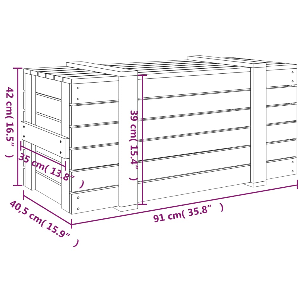 Contenitore Portaoggetti ambra 91x40,5x42cm Legno Massello Pino - homemem39