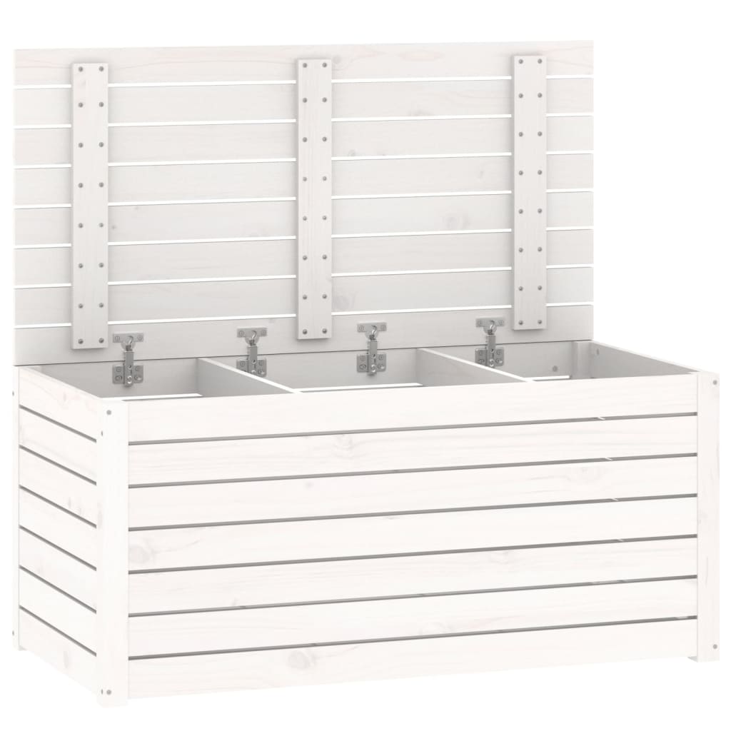 Contenitore Giardino Bianco 101x50,5x46,5cm Legno Massello Pino - homemem39