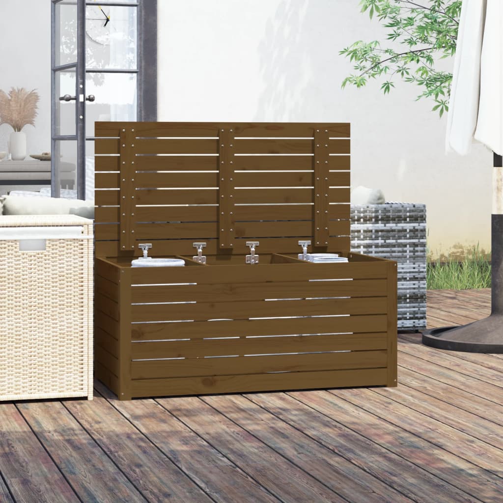Contenitore Giardino Ambra 101x50,5x46,5 cm Legno Massello Pino - homemem39