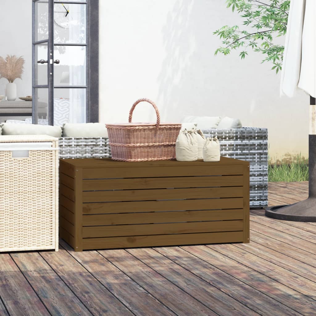Contenitore Giardino Ambra 101x50,5x46,5 cm Legno Massello Pino - homemem39