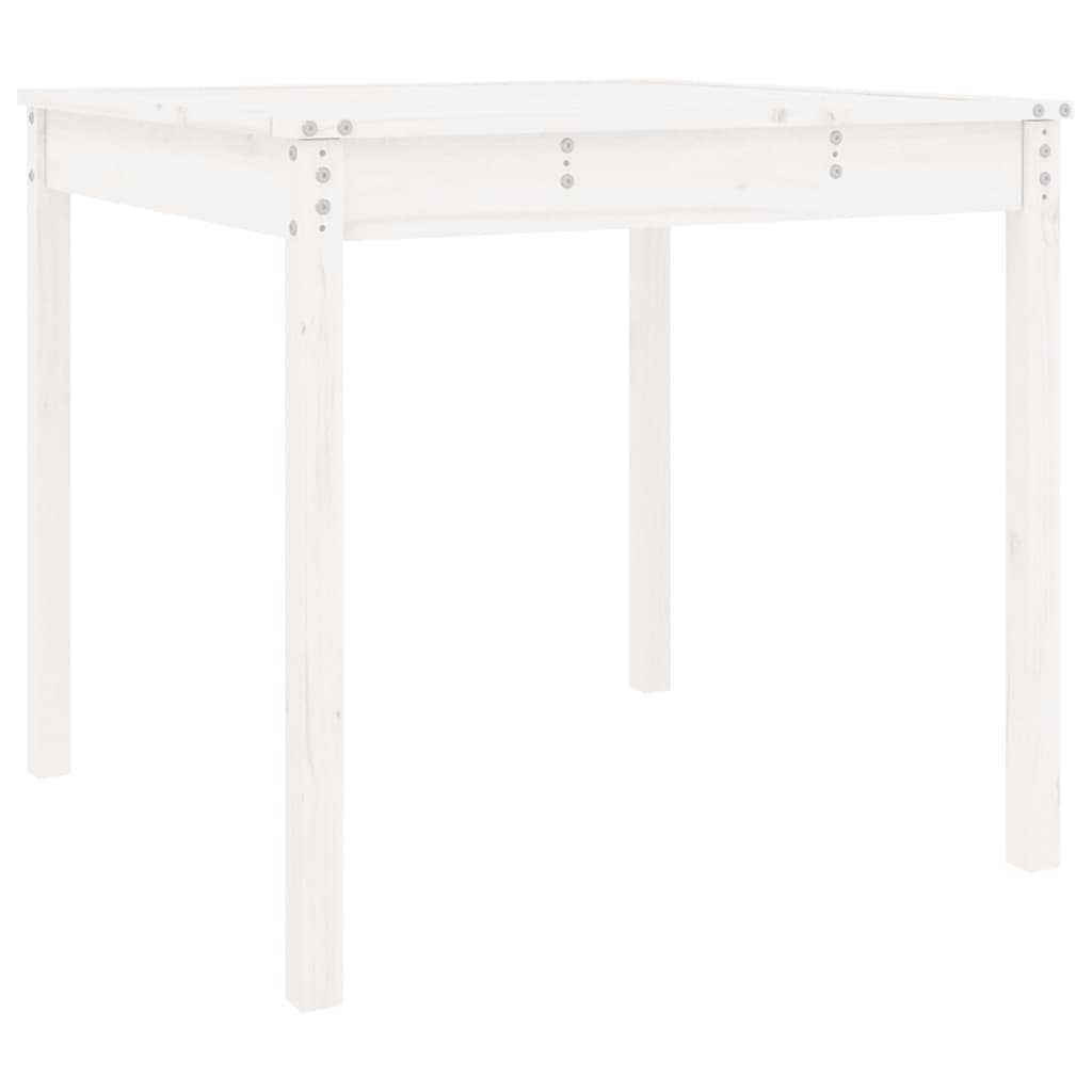 Tavolo da Giardino Bianco 82,5x82,5x76cm Legno Massello di Pino