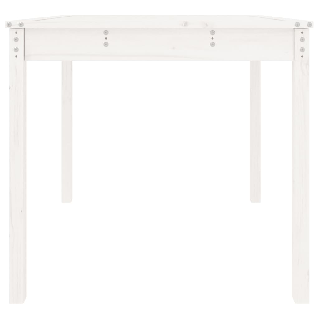 Tavolo da Giardino Bianco 82,5x82,5x76cm Legno Massello di Pino