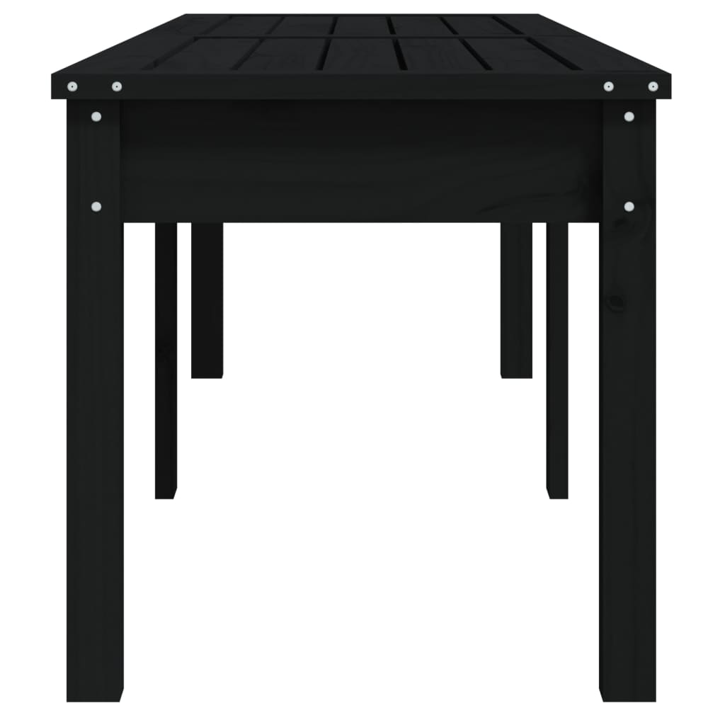 Panca Giardino 2 Posti Nera 159,5x44x45cm Legno Massello Pino - homemem39