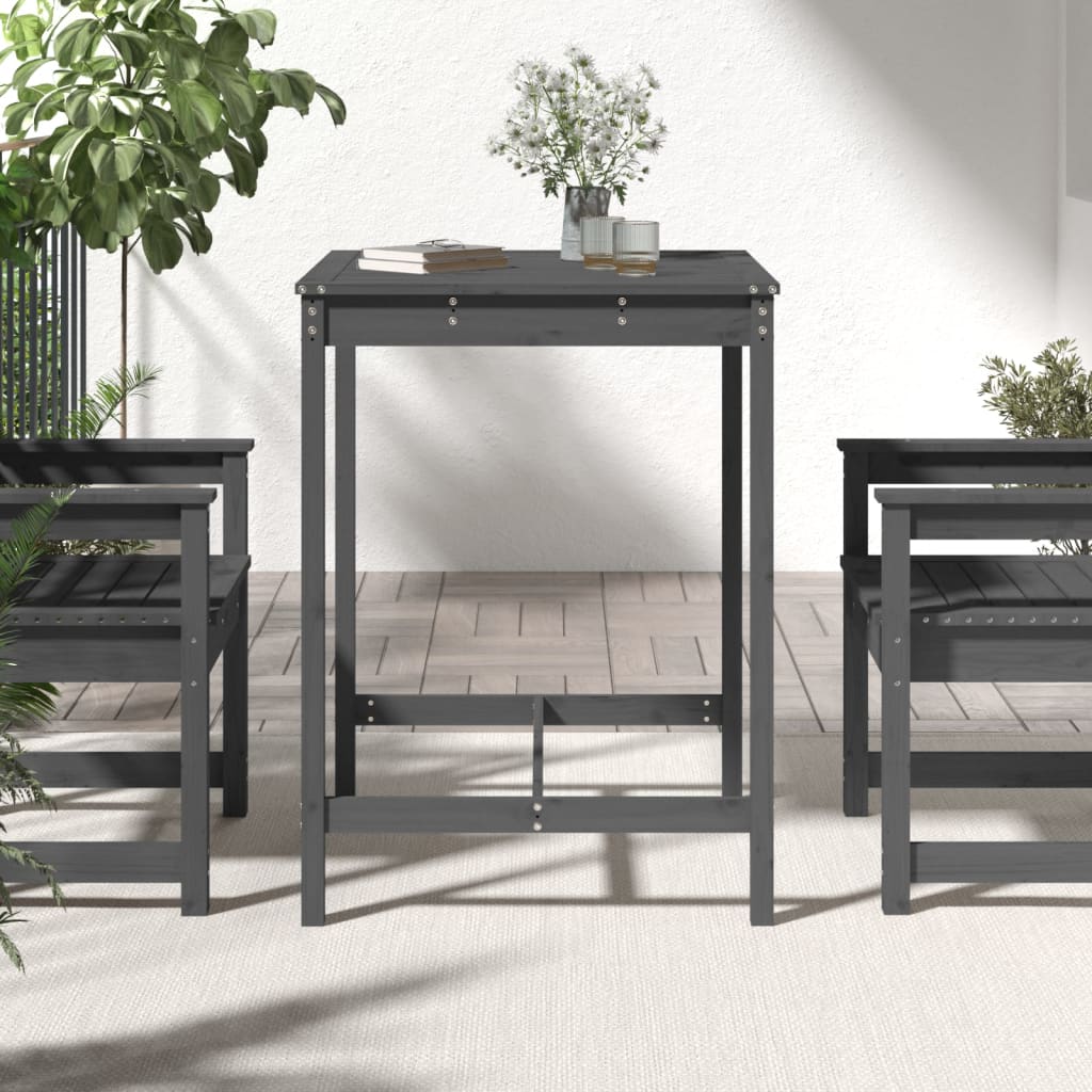 Tavolo da Giardino Grigio 82,5x82,5x110 cm Legno Massello Pino - homemem39