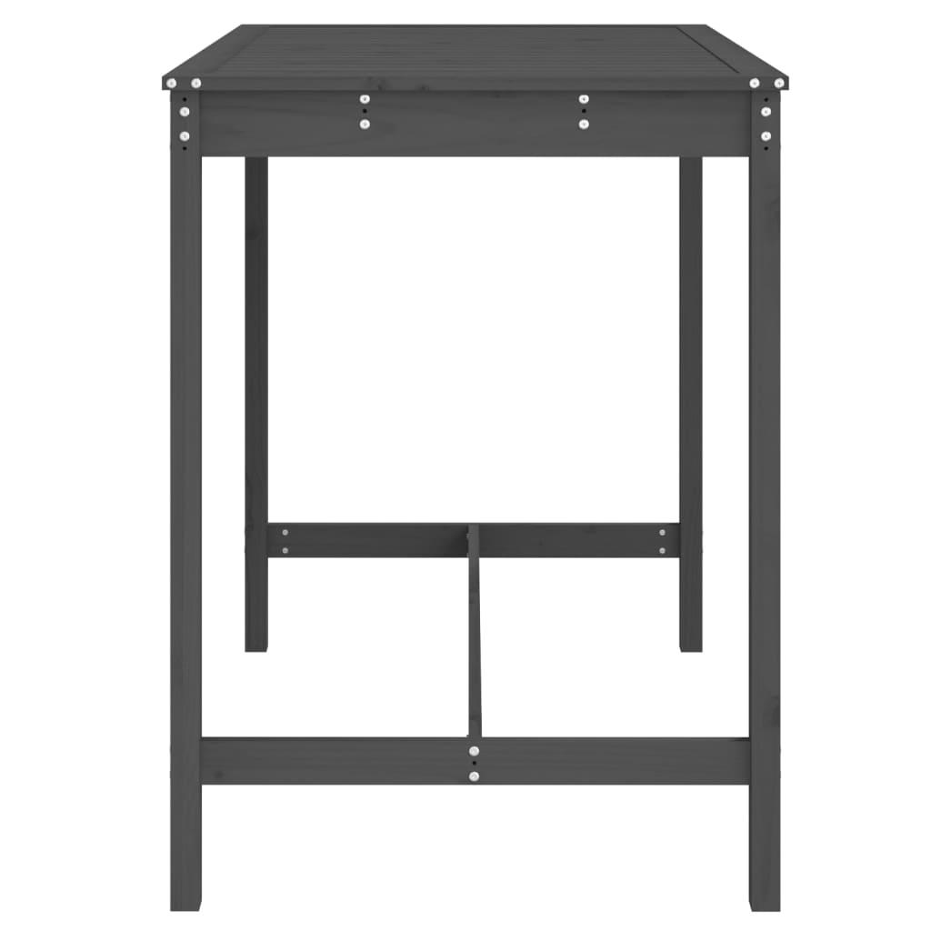 Tavolo da Giardino Grigio 121x82,5x110cm Legno Massello di Pino - homemem39