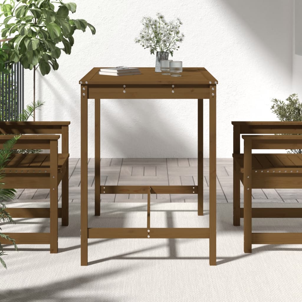 Tavolo da Giardino Ambra 121x82,5x110 cm Legno Massello di Pino - homemem39