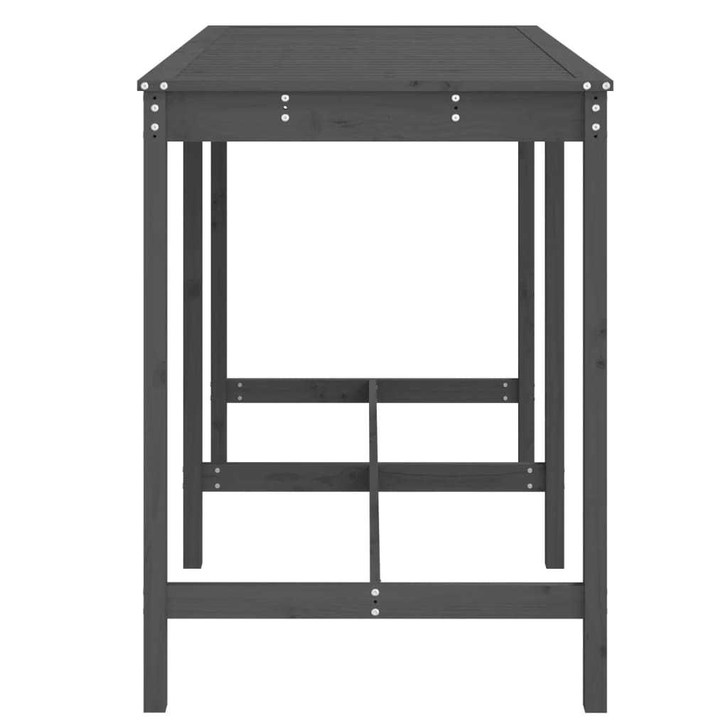 Tavolo da Giardino Grigio 159,5x82,5x110 cm Legno Massello Pino - homemem39