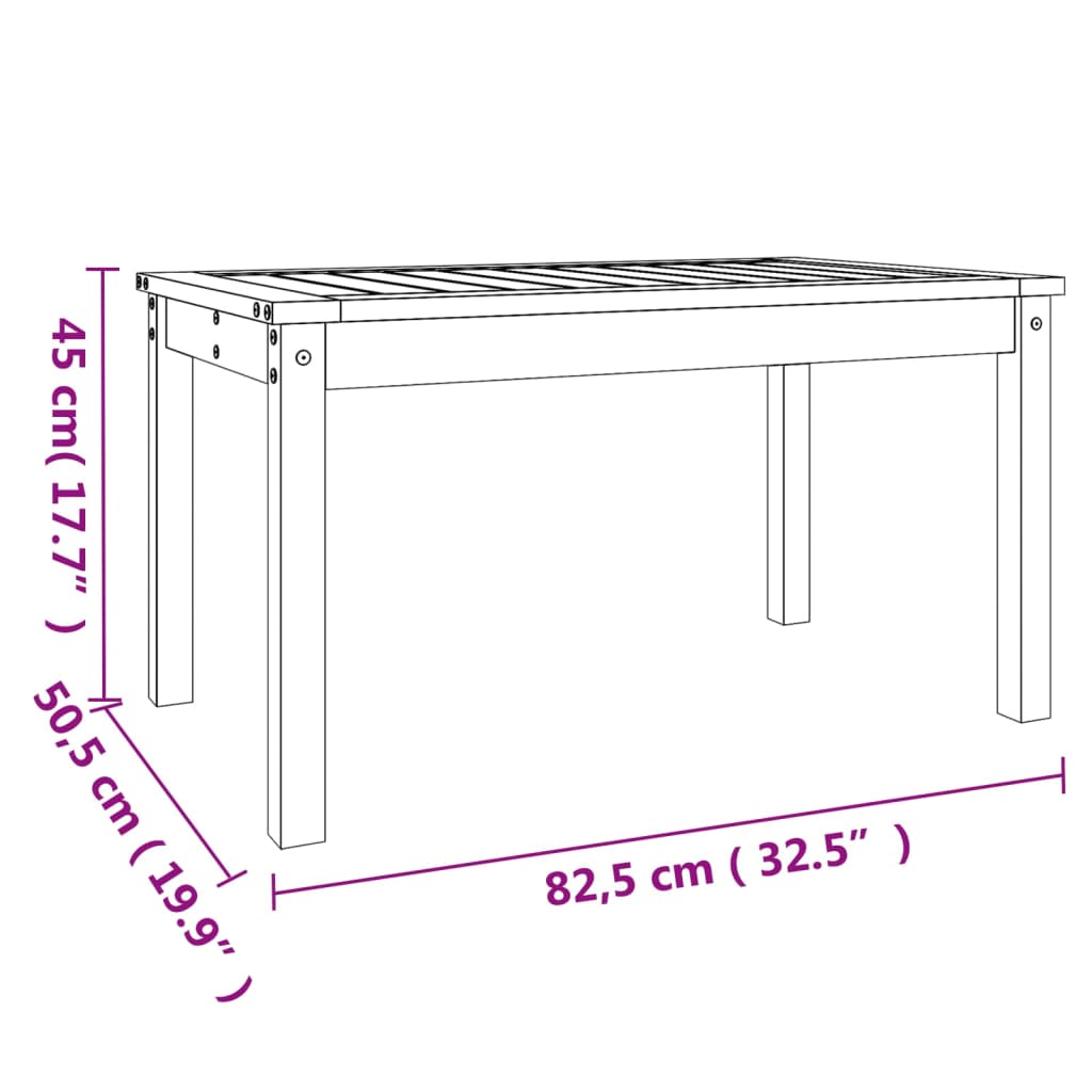 Tavolo da Giardino 82,5x50,5x45 cm in Legno Massello di Pino | homemem39