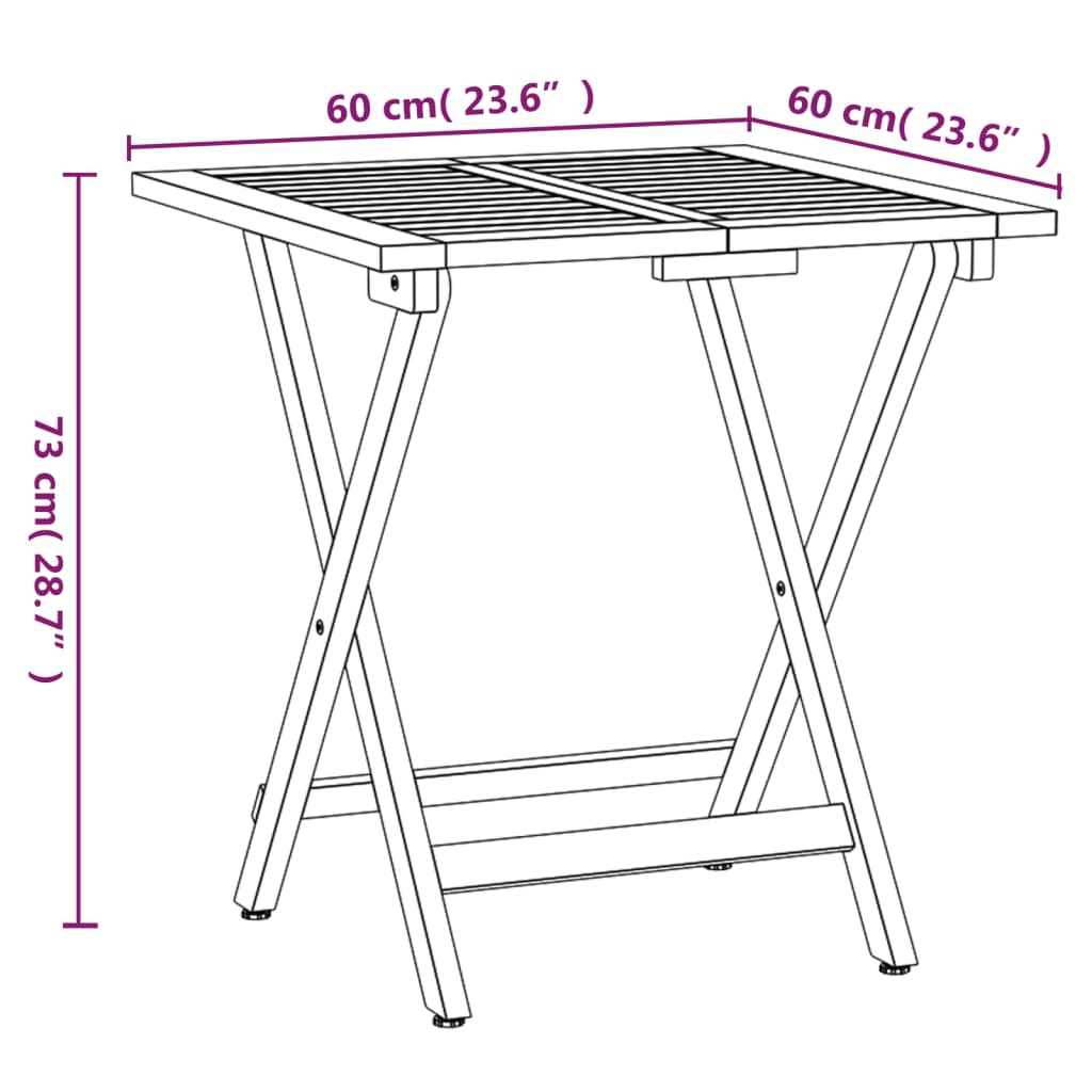 Set da Bistrò Pieghevole 3pz con Cuscini Legno Massello Acacia | homemem39