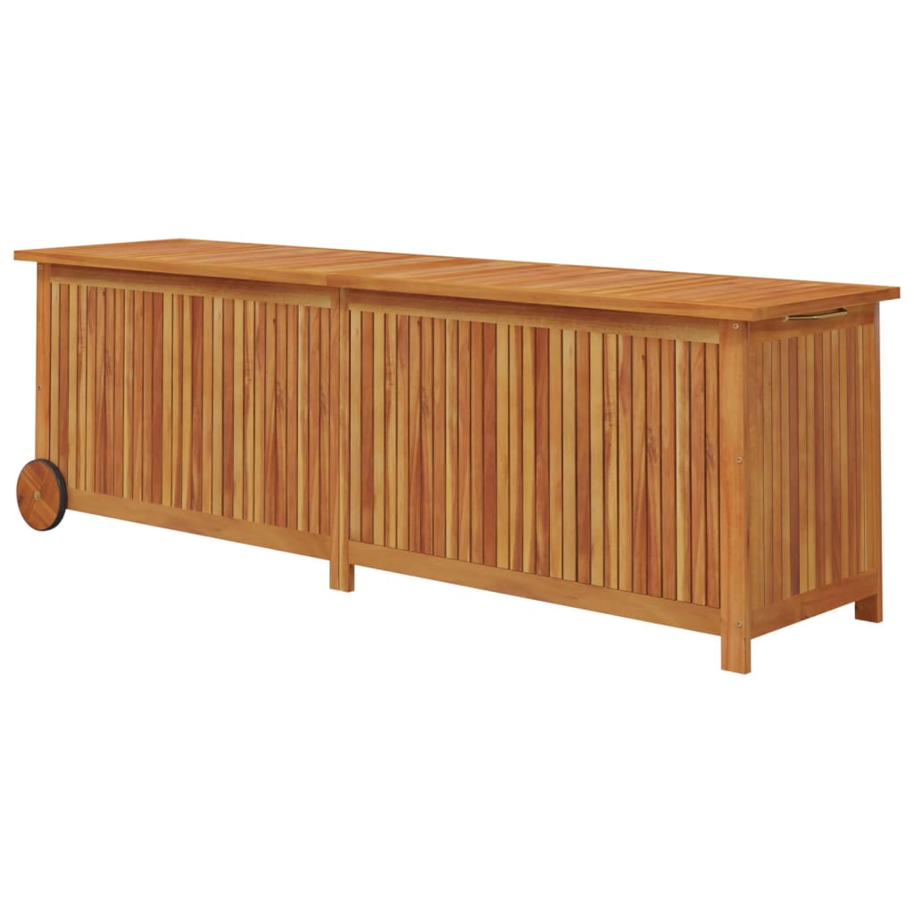 Contenitore da Giardino con Ruote 150x50x58cm Massello Acacia - homemem39