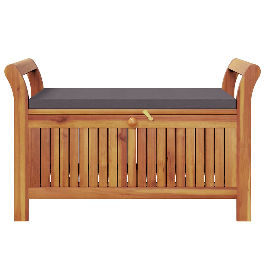 Panca Portaoggetti Giardino Cuscino 91 cm Legno Massello Acacia - homemem39