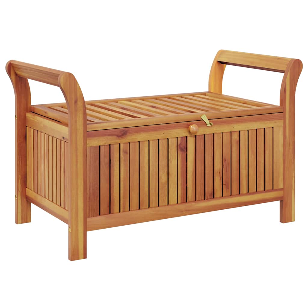 Panca Portaoggetti Giardino Cuscino 91 cm Legno Massello Acacia - homemem39