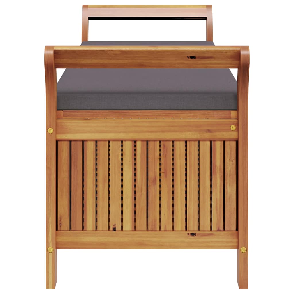 Panca Portaoggetti Giardino Cuscino 126cm Legno Massello Acacia - homemem39