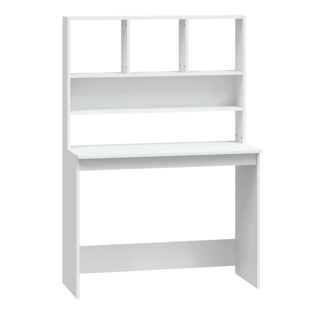 Scrivania con Mensole Bianca 102x45x148 cm in Legno Multistrato - homemem39