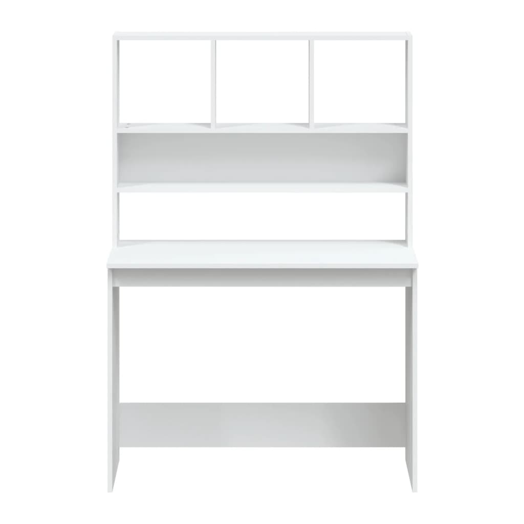 Scrivania con Mensole Bianca 102x45x148 cm in Legno Multistrato - homemem39