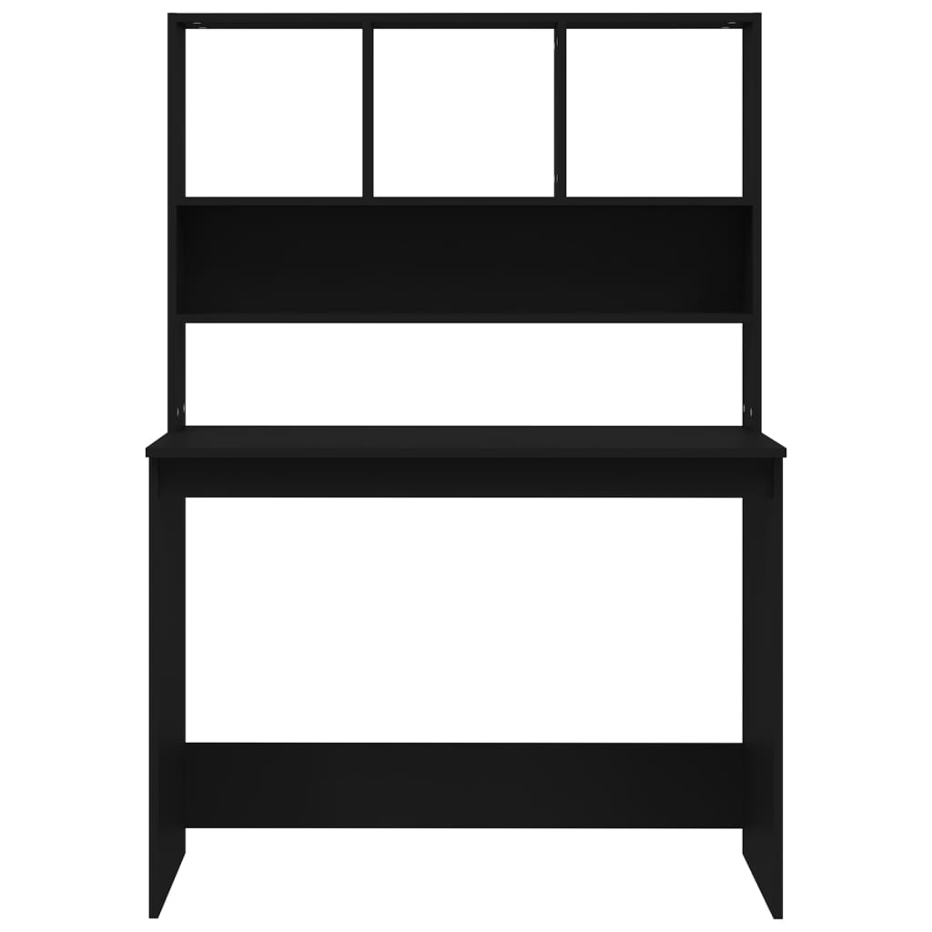 Scrivania con Mensole Nera 102x45x148 cm in Legno Multistrato - homemem39
