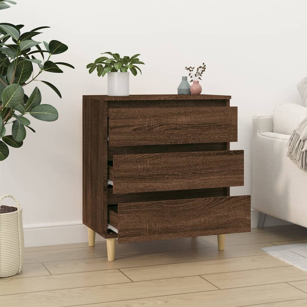 Credenza Rovere Marrone 60x35x70 cm in Legno Multistrato - homemem39