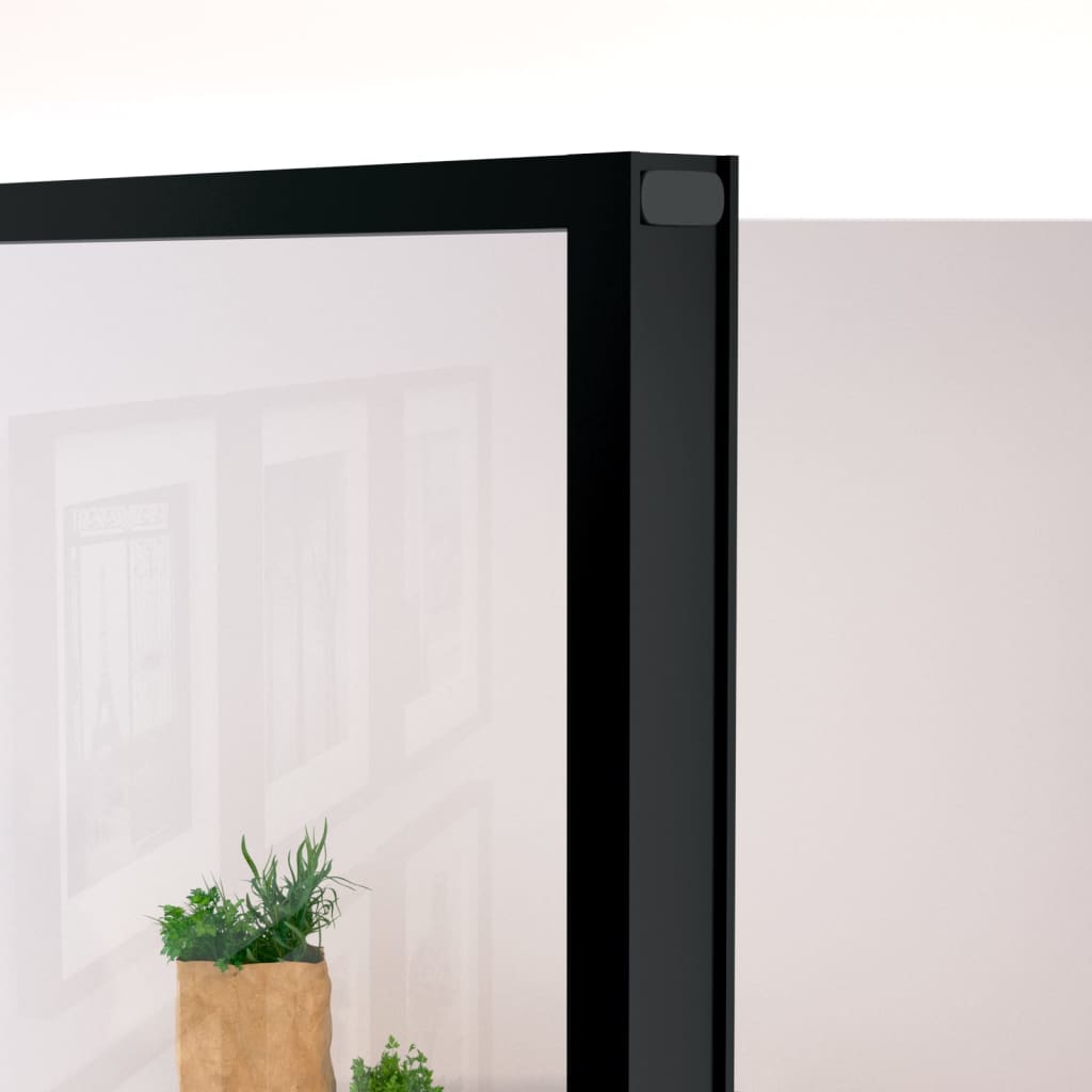 Porta Interna Nera 83x201,5cm Vetro Temperato Alluminio Sottile - homemem39