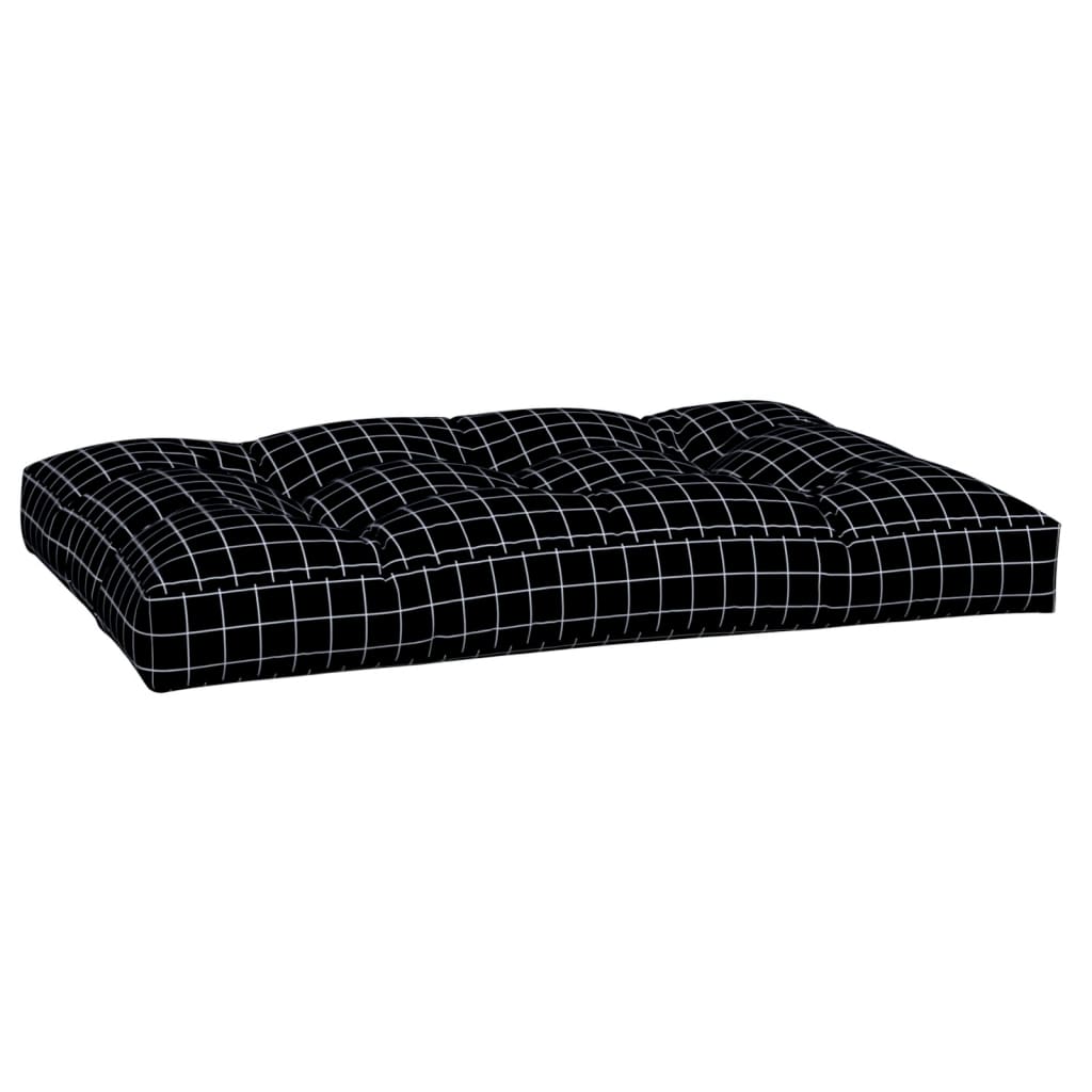 Cuscino per Pallet Motivo a Quadri Nero in Tessuto