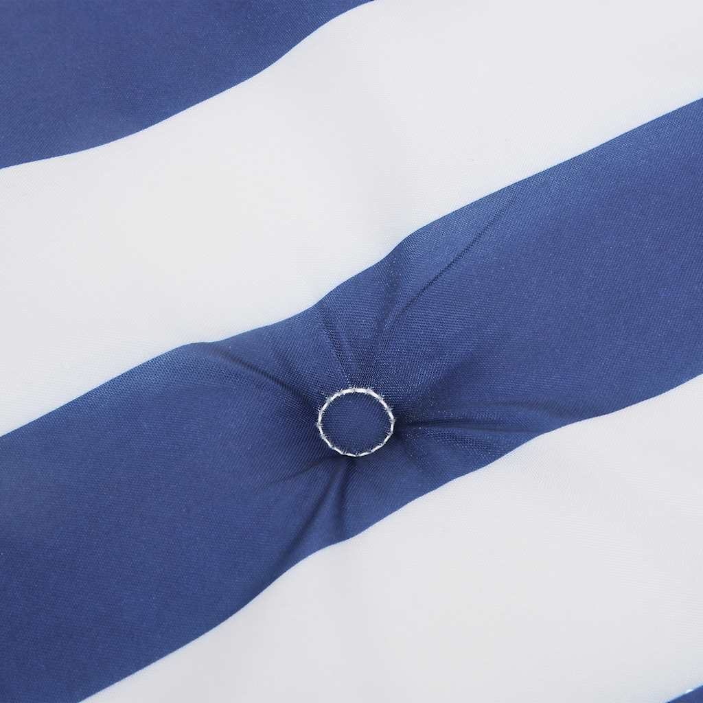 Cuscini per Sedia 2pz Strisce Bianche e Blu 50x50x4 cm Tessuto - homemem39