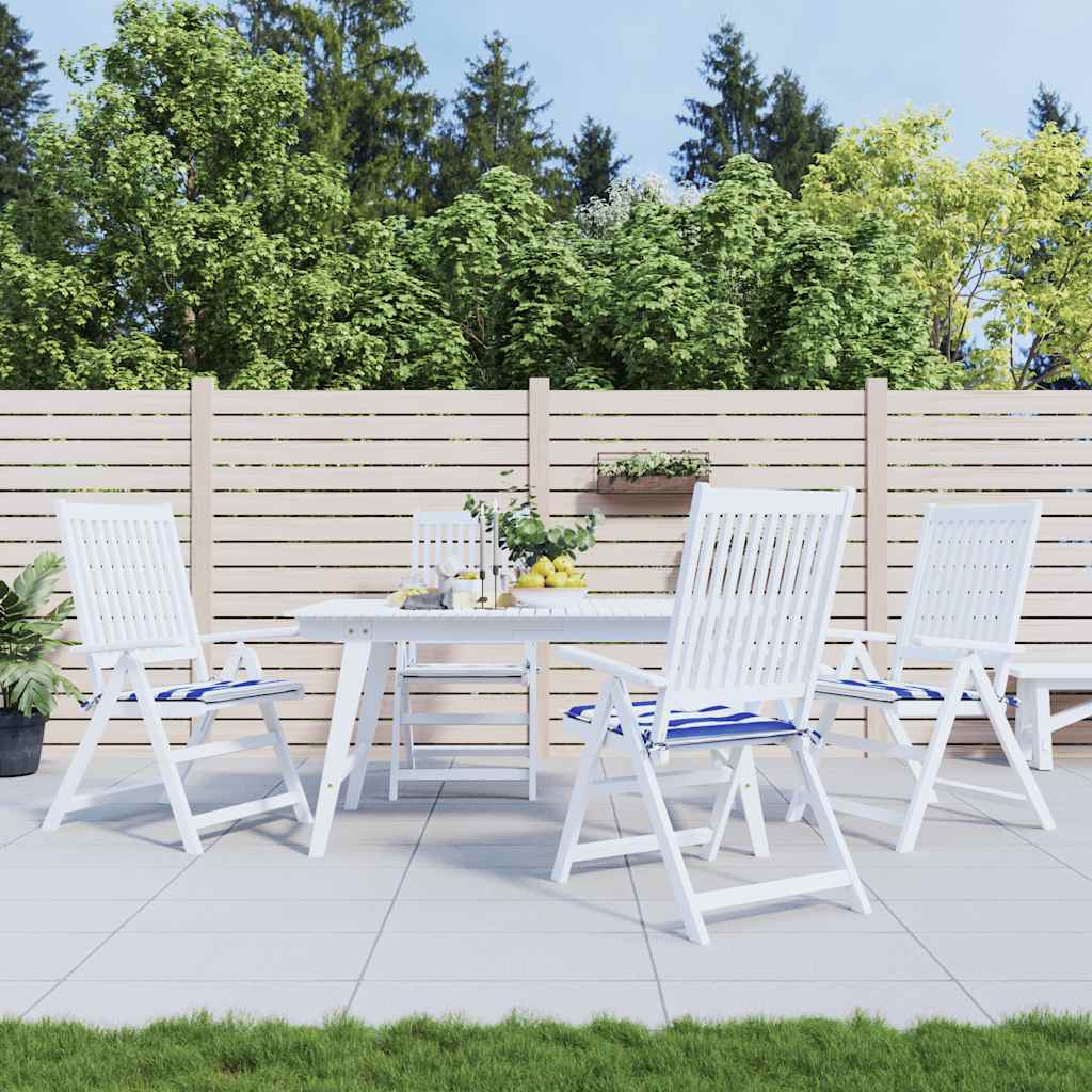 Cuscini per Sedia 2pz Strisce Bianche e Blu 50x50x4 cm Tessuto - homemem39