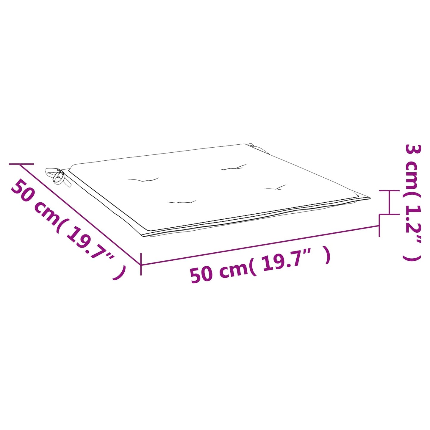 Cuscini per sedie 6 pz Multicolore 50 x 50 x 4 cm | homemem39