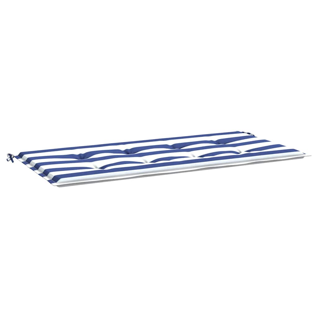 Cuscino Panca Giardino Bianco e Blu 100x50x4 cm Tessuto Oxford - homemem39